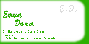 emma dora business card